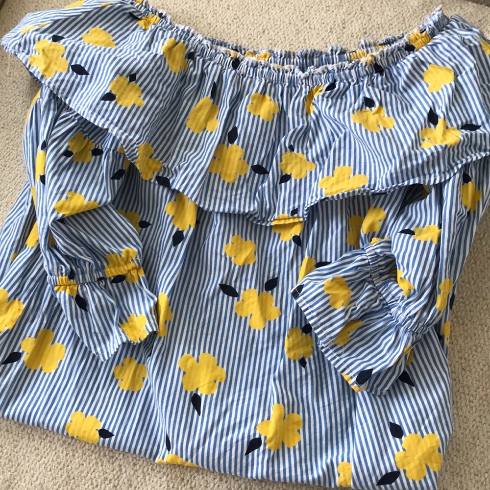 Crown & Ivy blue striped floral dress